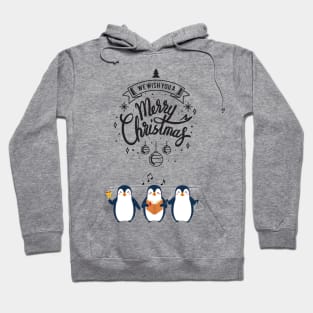 Christmas Penguins Caroling Hoodie